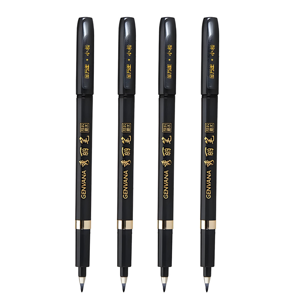 Black signature calligraphy pen G-0939 with fine point tip and 140mm length on white surface