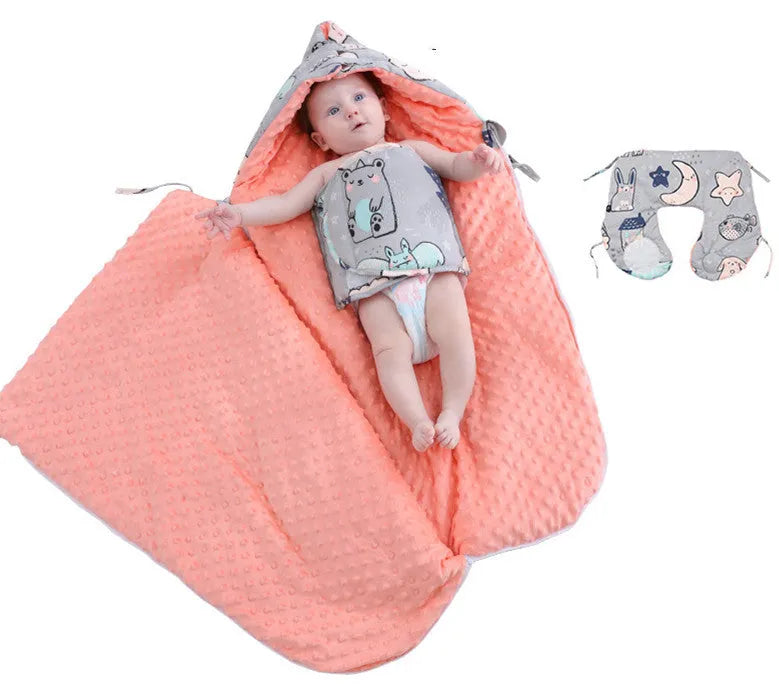 Newborn baby fleece stroller cover quilt 80x46cm with soft lining in Animal pattern