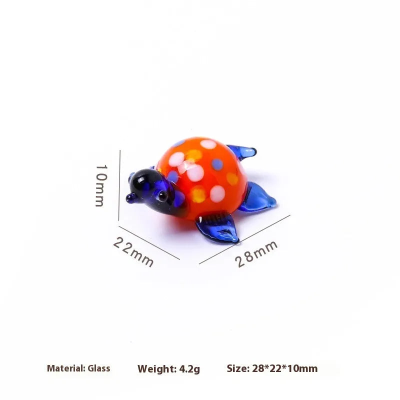 Geometric glass turtle ornament in modern simplicity style with hand-painted details