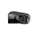 S8 Black extra bass portable mini Bluetooth speaker with FM radio display and alarm clock.