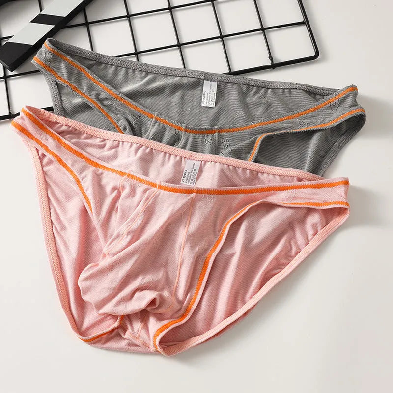 Men's Modal ice silk hip-lift underwear in multiple colour options showing front and back views
