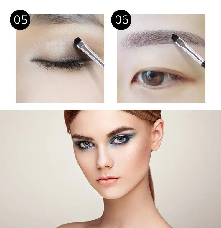Six-piece eye makeup brush set with artificial fibre and animal hair bristles, colour option 6 eye brushes.