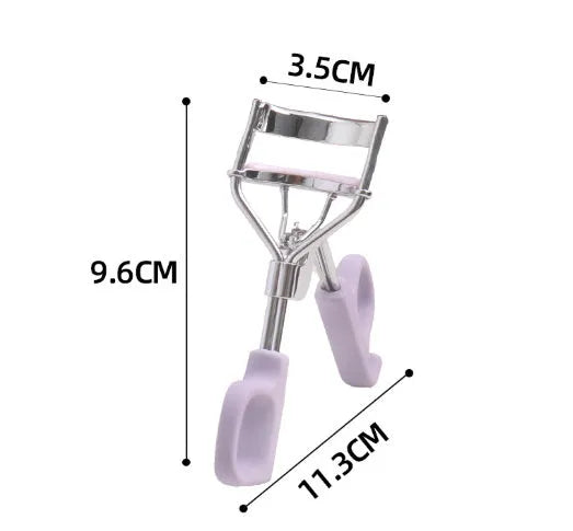 Lightweight eyelash curler with scissor handle in pink or purple colour options