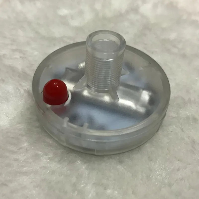 Colourful solar-powered LED valve stem cap light for car or bike wheel.