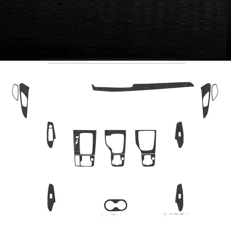 Unksera brand car interior decorative film sticker set for dashboard, centre console, and door handles.