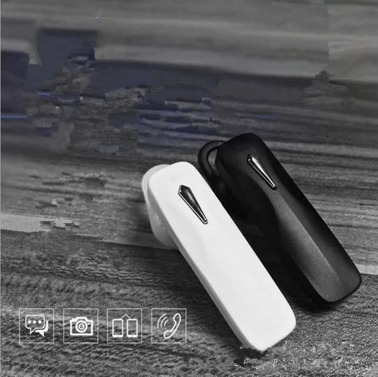 M163 black and white Bluetooth car headset for hands-free calls and music control