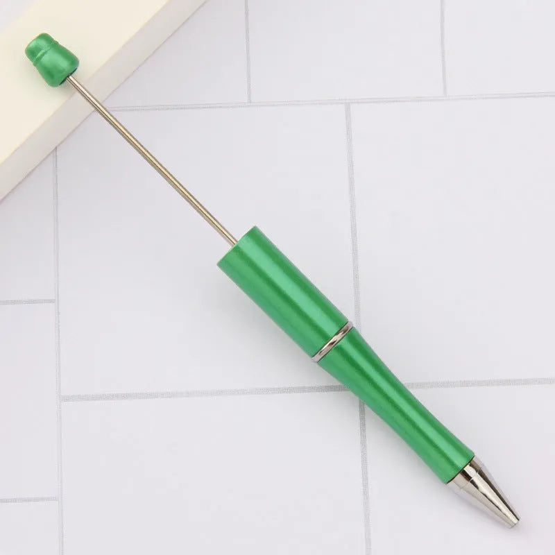 Creative plastic beaded ballpoint pen with spinning chain in multiple colour options