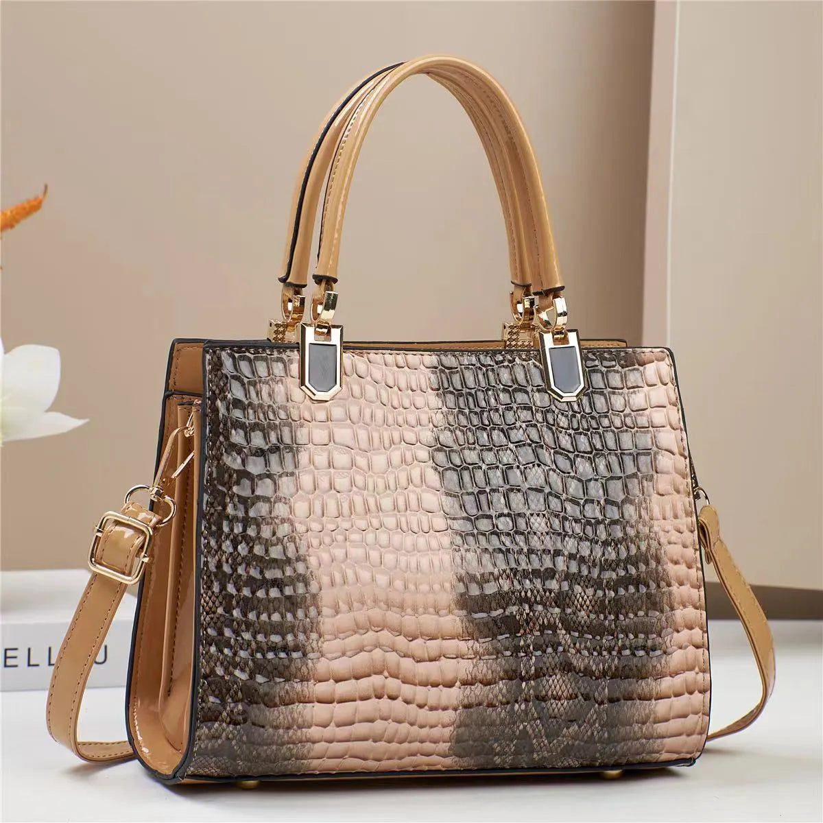 Women's large capacity one shoulder mom bag in soft PU material with multiple internal compartments