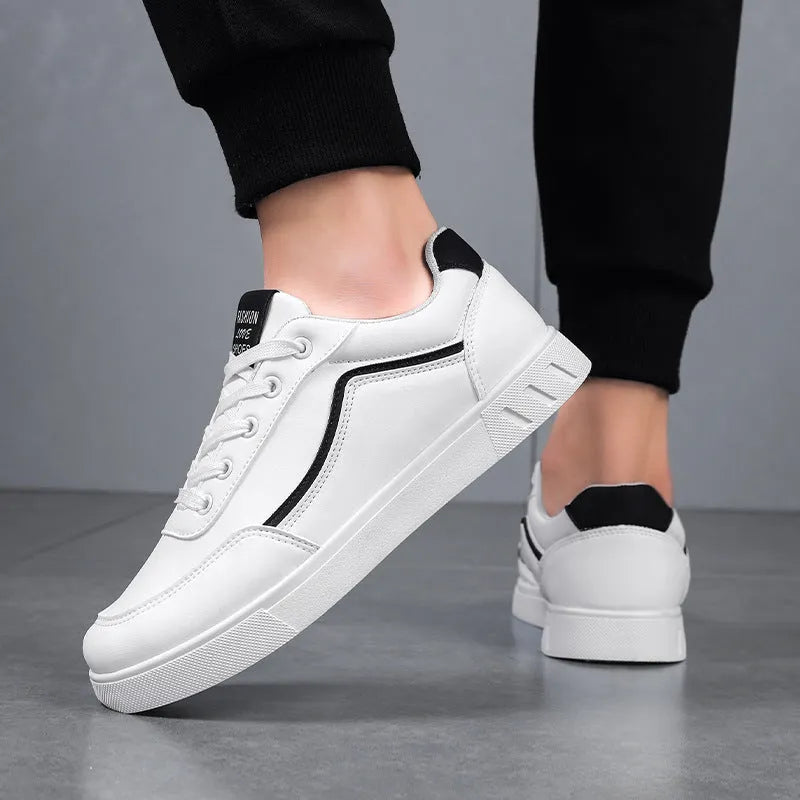 Korean trendy board sneakers in black or white with mesh lining and rubber soles