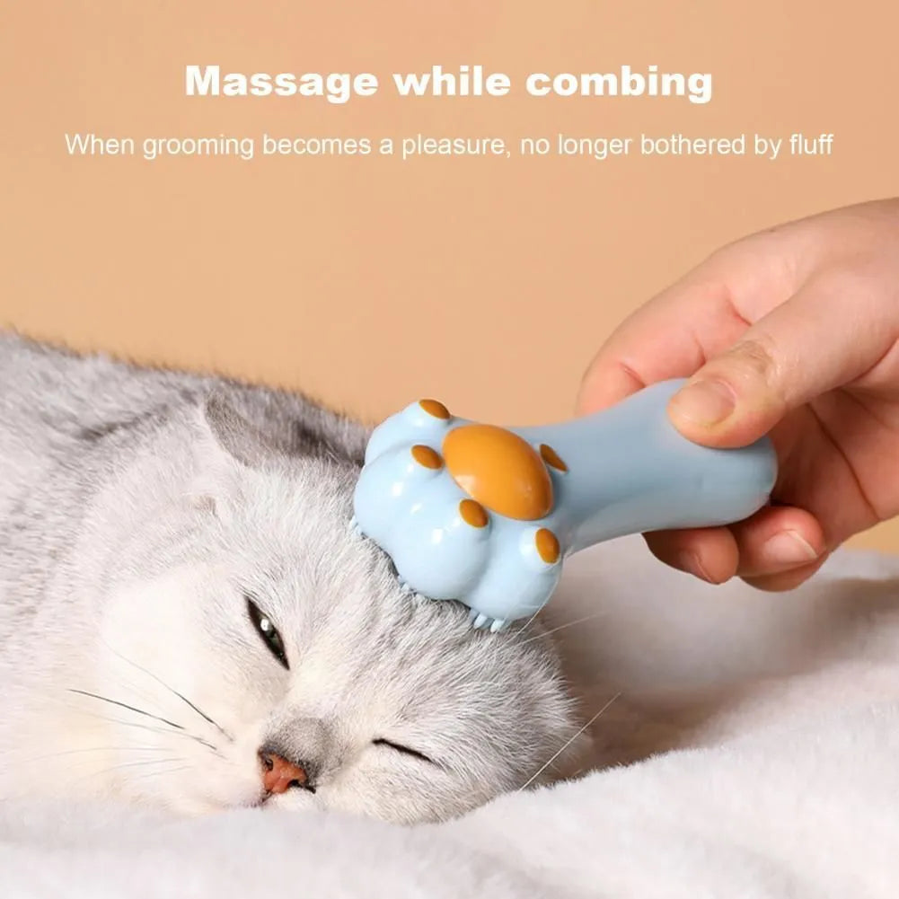 Cartoon design cat grooming comb and dental toy with catnip compartment and dust-proof cover