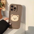 Khaki coffee cartoon bear soft silicone phone protector for Apple iPhone