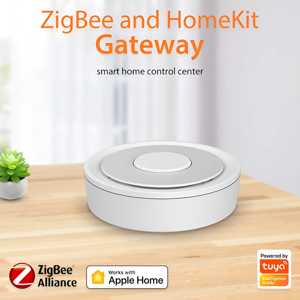 White square ZigBee smart home gateway hub with dimensions 78mm x 78mm.