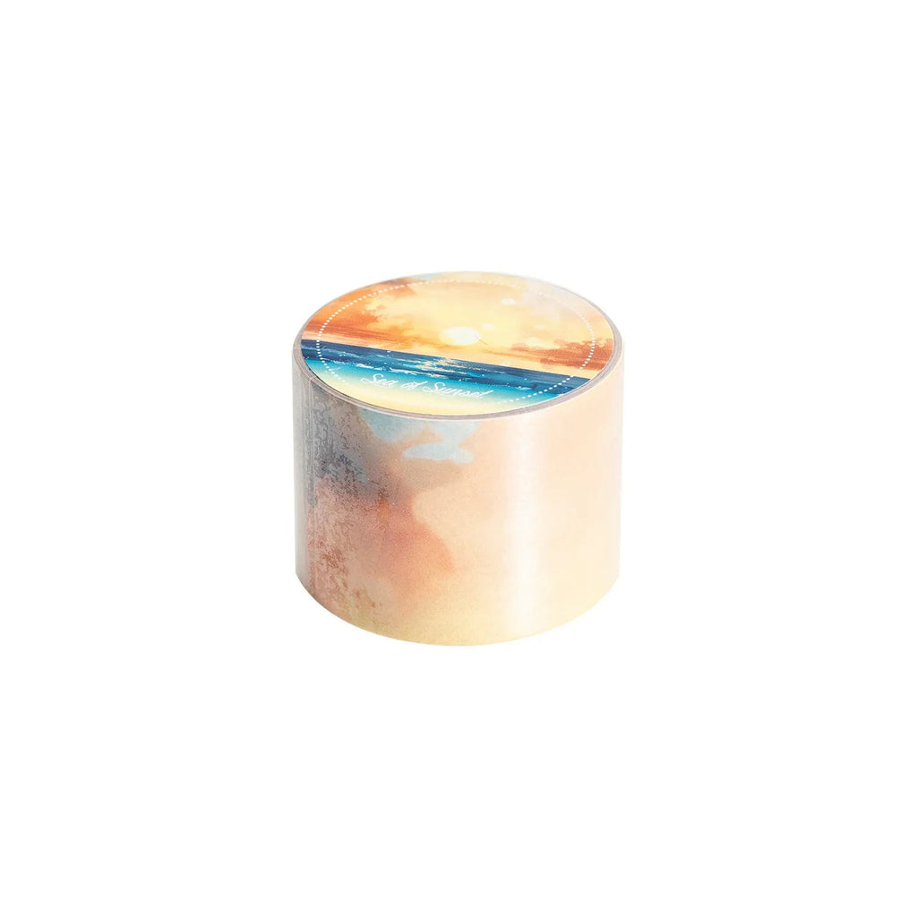 Japanese paper sky theme decorative washi tape roll showing colourful clouds design on 30mm width tape