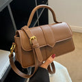 Women's PU leather messenger bag in neutral colour with file organiser interior and sandwich pocket