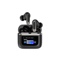 Wireless in-ear Bluetooth headphones with touch screen display and active noise cancellation technology