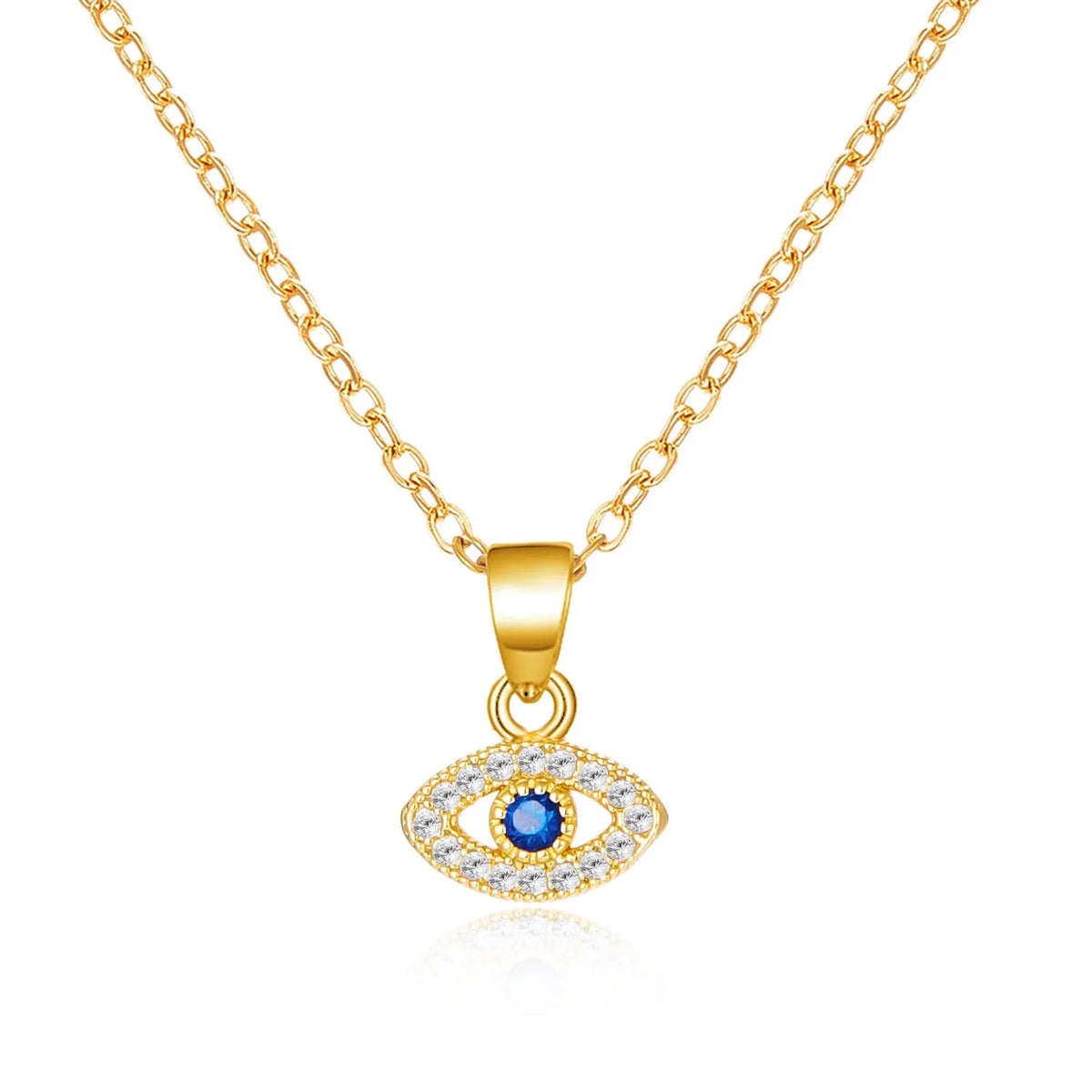 Devil's eye necklace with blue pendant, copper cross chain, 41-50cm perimeter, two colour options