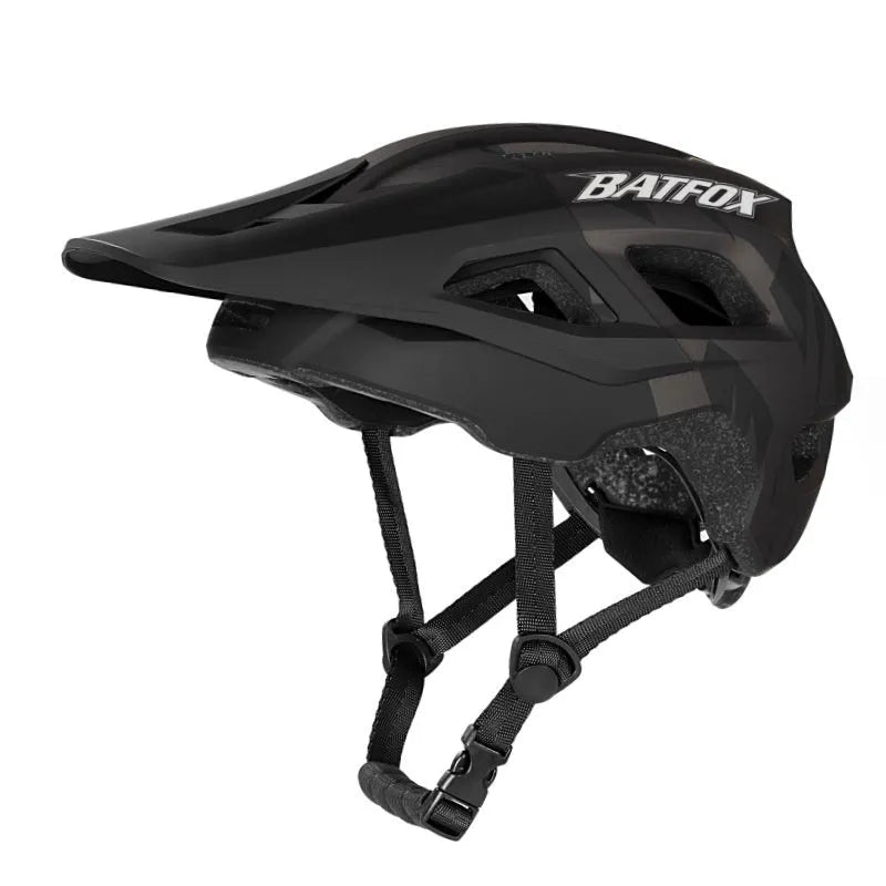 Mountain bike helmet with removable brim in multiple colour options showing ultra light PC EPS construction