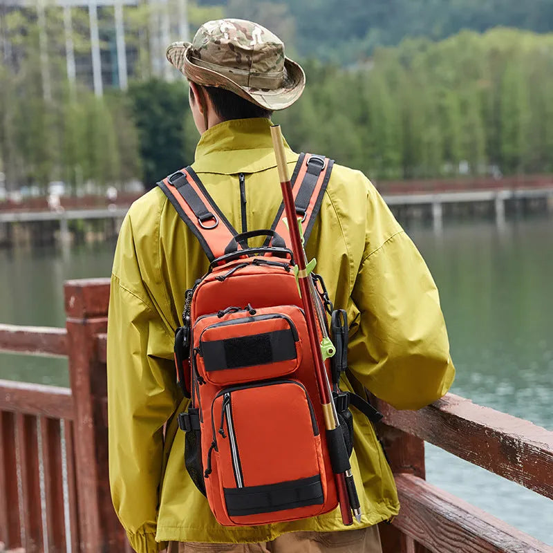 Large capacity 20-35L Derm outdoor backpack in black colour suitable for hiking and camping