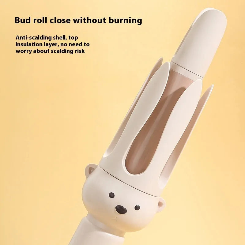 Beige anion automatic hair curler with hair stick accessory for curly hair rebonding