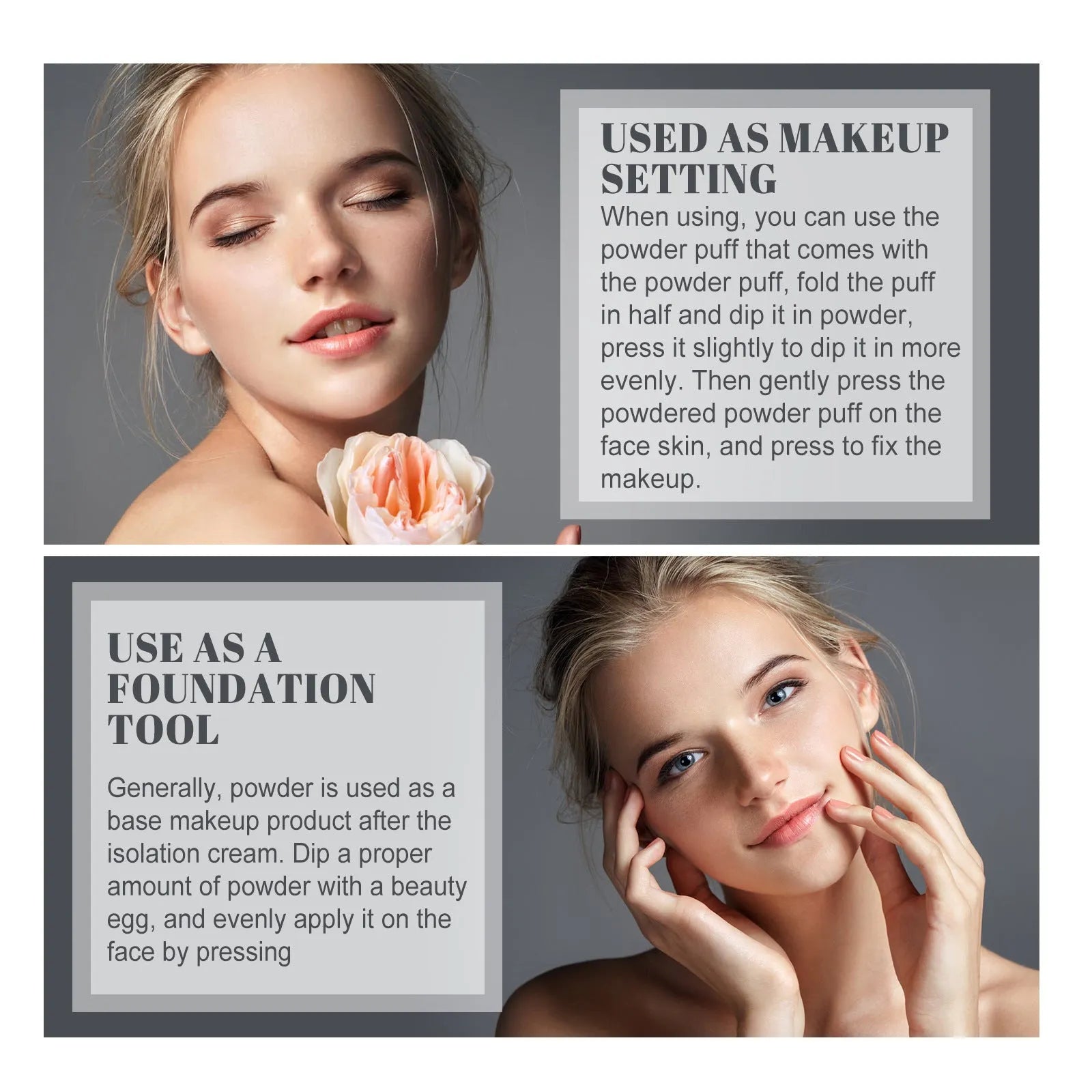8g finishing powder compact in natural beige, pure beige or classic ivory for long-lasting makeup