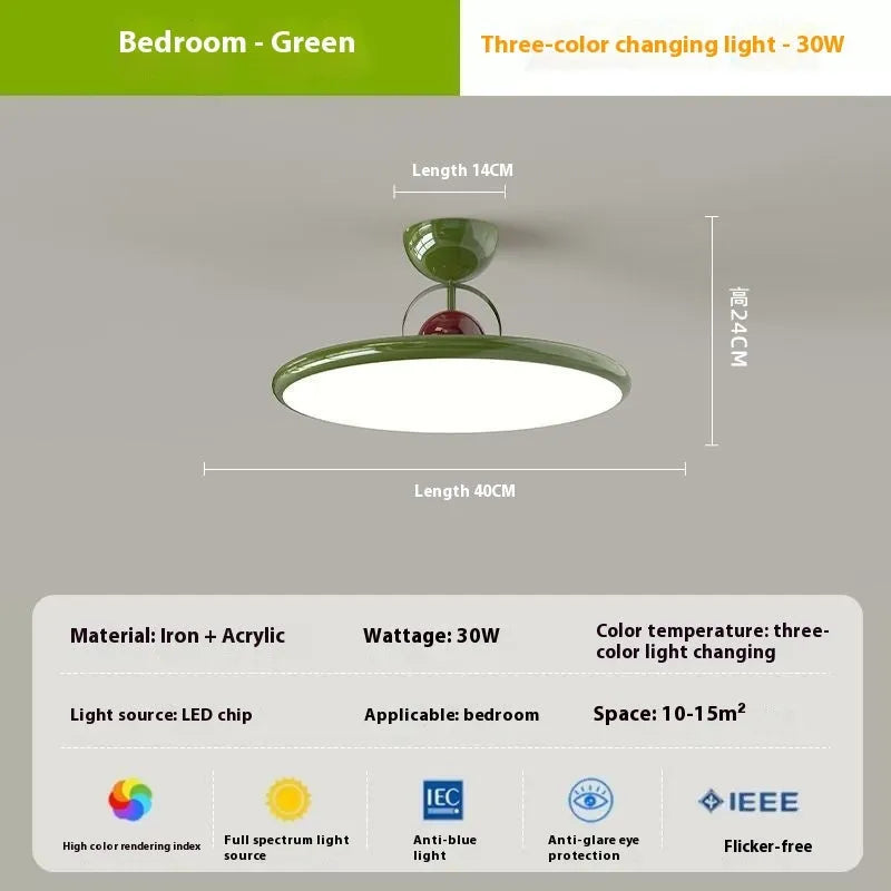 Modern Nordic ceiling light with full spectrum eye protection and smart dimming controls