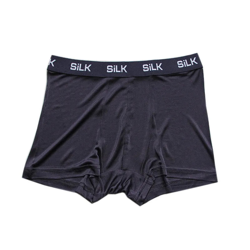 Men's breathable silk shorts in loose fit with mid waist design