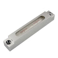 Metal and glass mini strip spirit level showing 132mm length for machine tool measurement