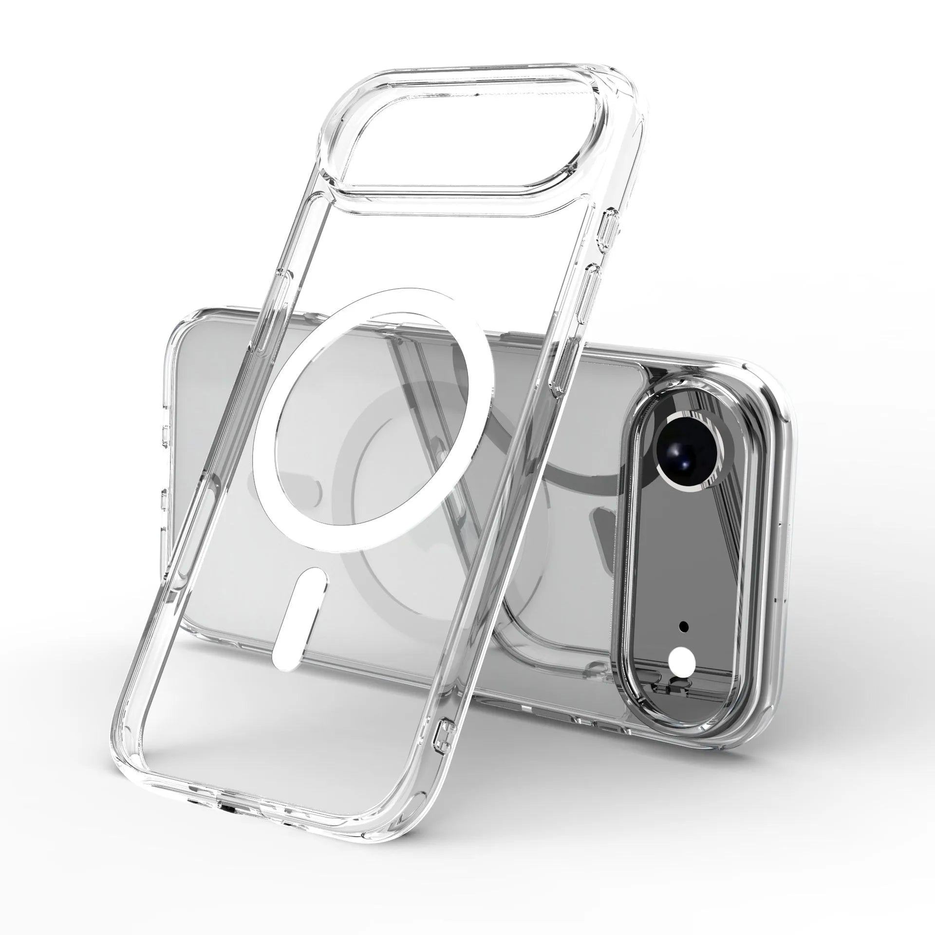 Transparent magnetic phone case for iPhone 17 series with TPU composite board construction