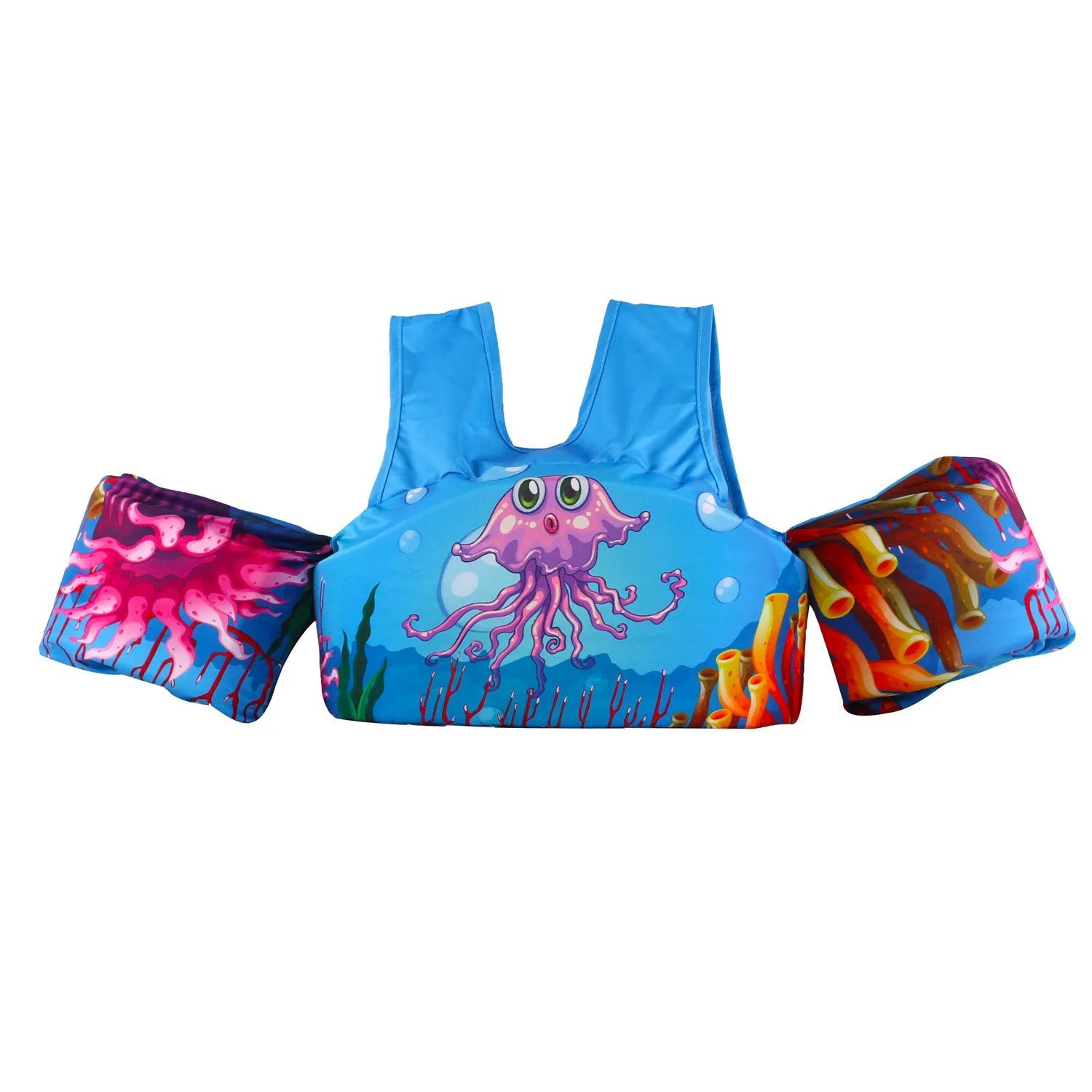 Cartoon design children's swimming arm bands in various colourful patterns including watermelon pineapple and blue crab