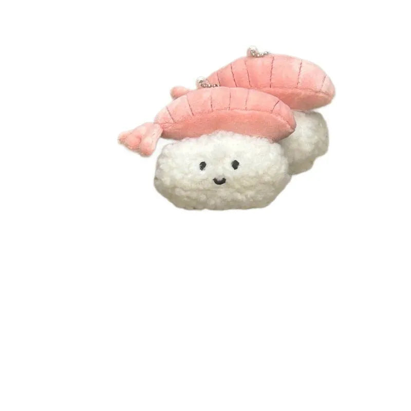 Plush pendant sweet shrimp sushi fish seed sauce design soft toy keychain charm