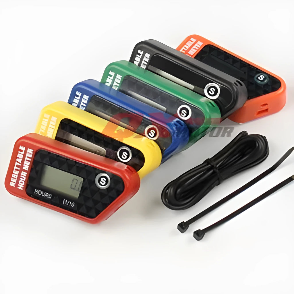 Black waterproof LCD digital maintenance reminder timer for engine equipment