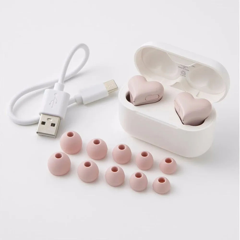 Wireless in-ear Bluetooth 5.0 headphones with charging case, waterproof, 10m range, 4-8 hours, red pink purple blue