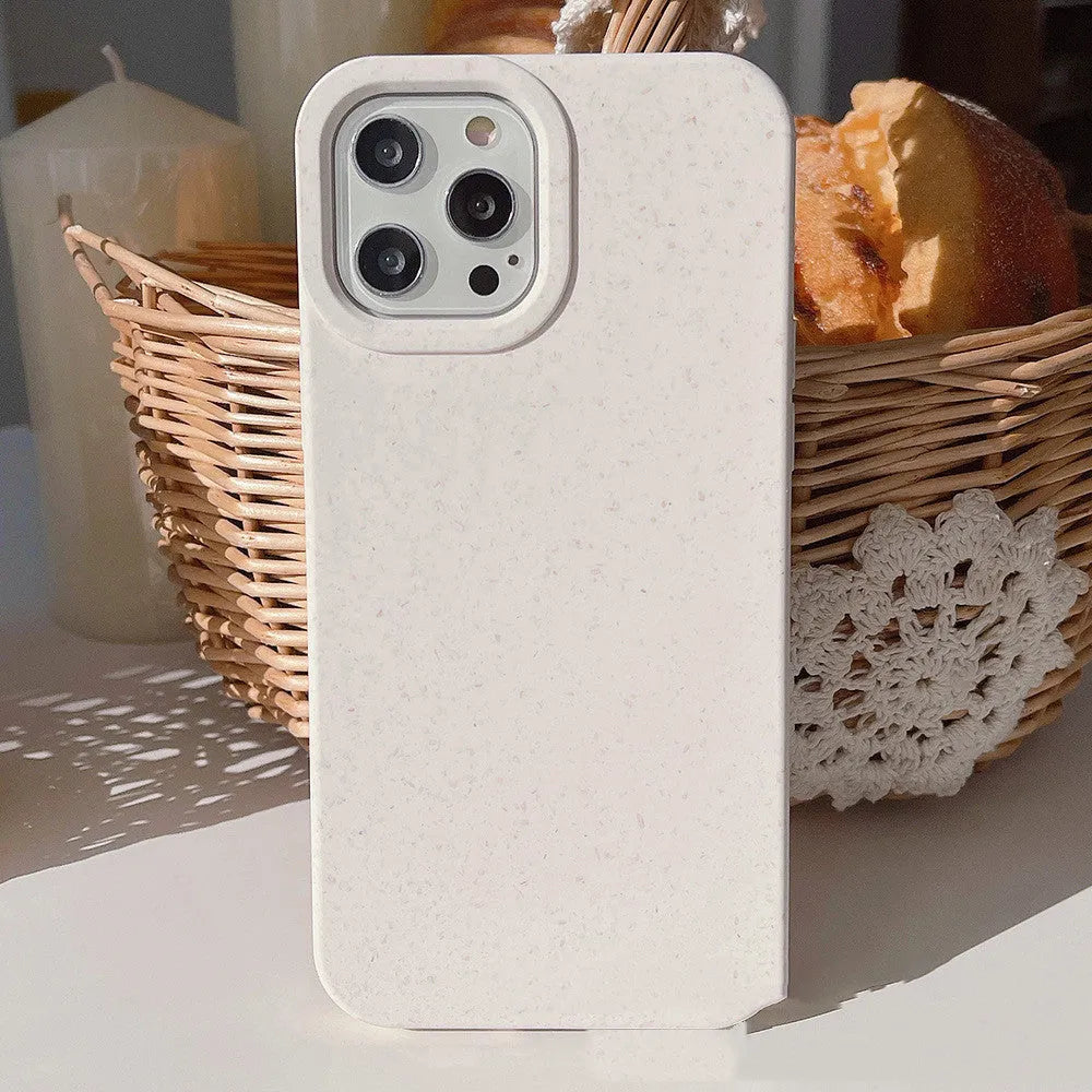 A wheat straw fibre composite phone case for iPhone 14 Pro Max in multiple colour options on a white background.