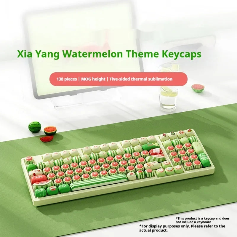 Watermelon themed mechanical keyboard key caps with five-sided sublimation printing