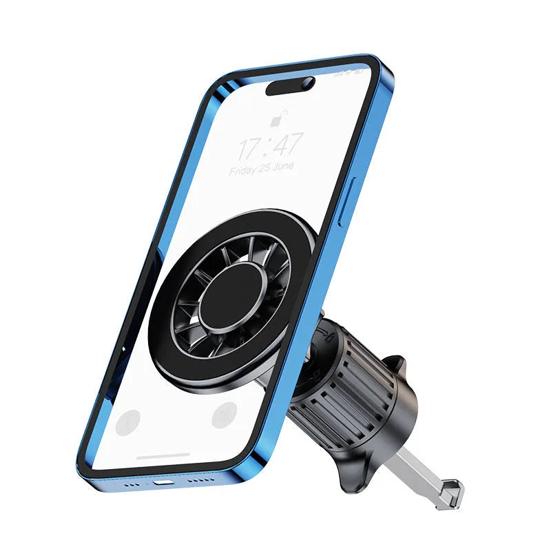 YC19 magnetic car phone holder with suction cup mount on car dashboard air vent