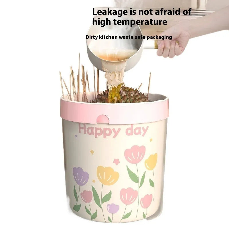Pink degradable rubbish bags with drawstring, sized 44 cm by 48 cm.