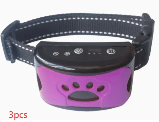 Waterproof rechargeable dog training collar with remote control in black colour