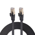 Cat8 Ethernet cable with gold-plated RJ45 connectors and SFTP shielding, shown in various lengths.