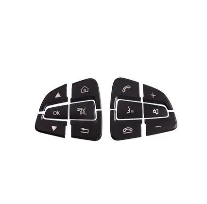 Set of Mercedes steering wheel button stickers in ABS plastic, Type A configuration, for C-Class and GLC models