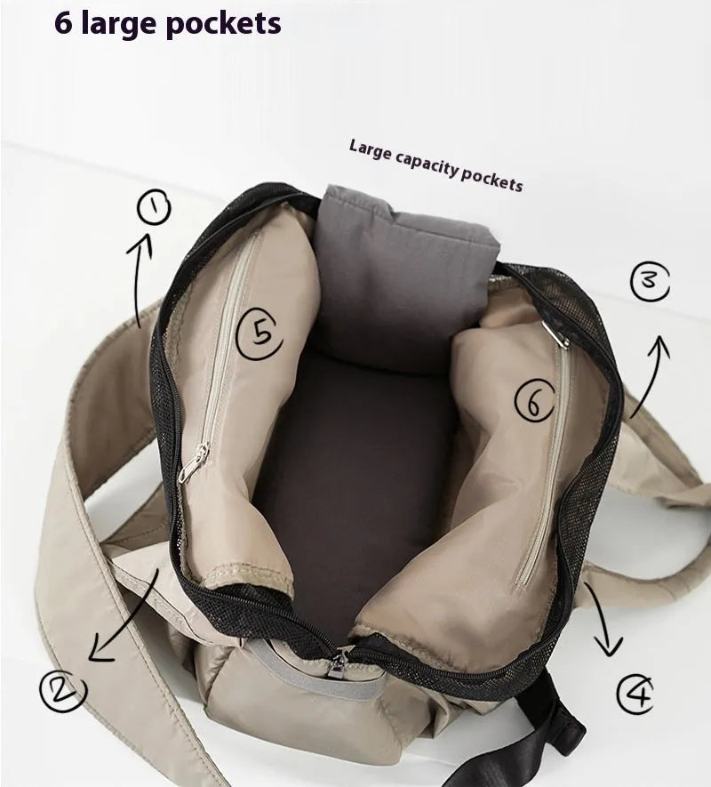 Apricot-coloured cloth pet carrier bag with shoulder strap, medium size for small dogs and cats