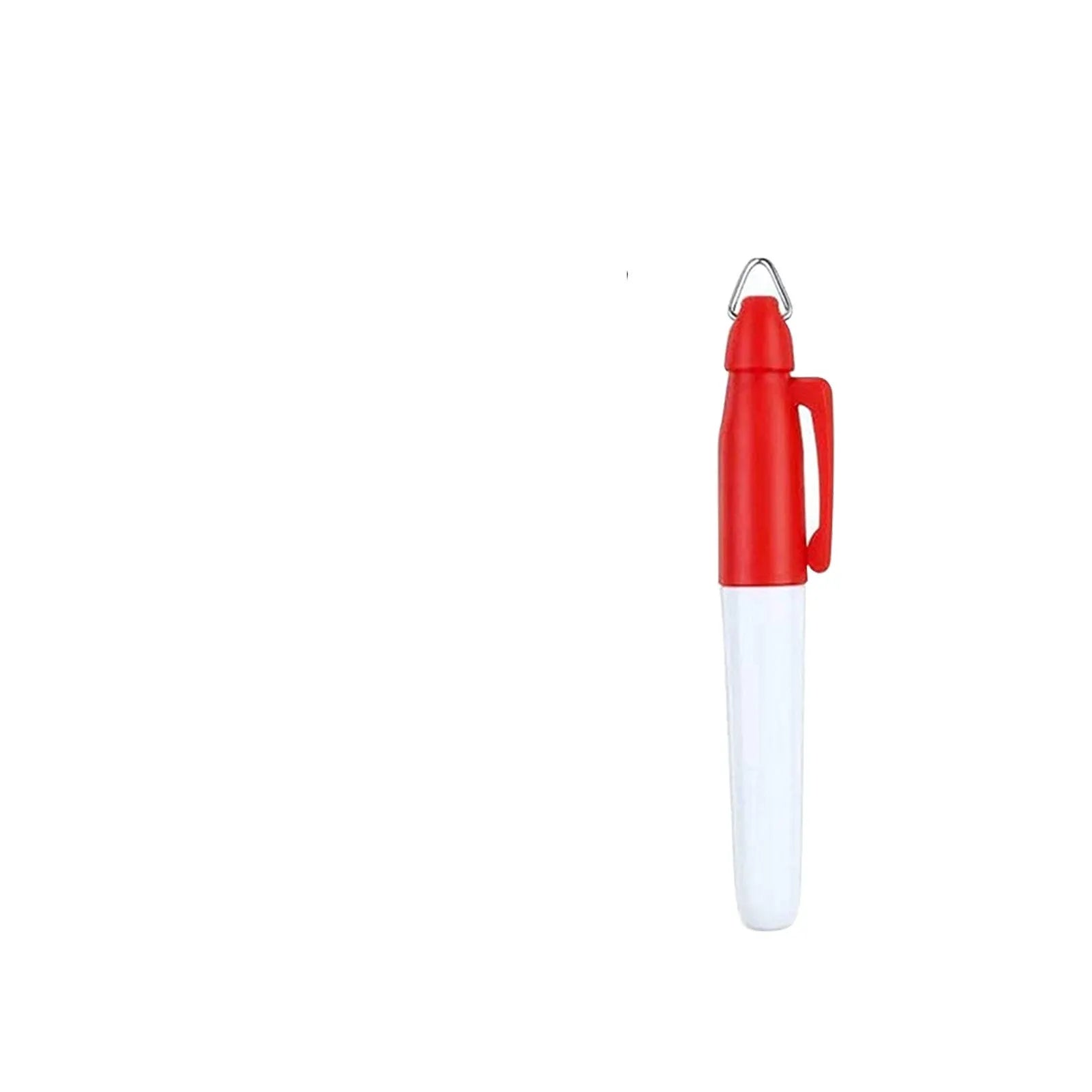 Golf ball line drawing kit with two plastic alignment tools and two mini permanent markers in red and blue