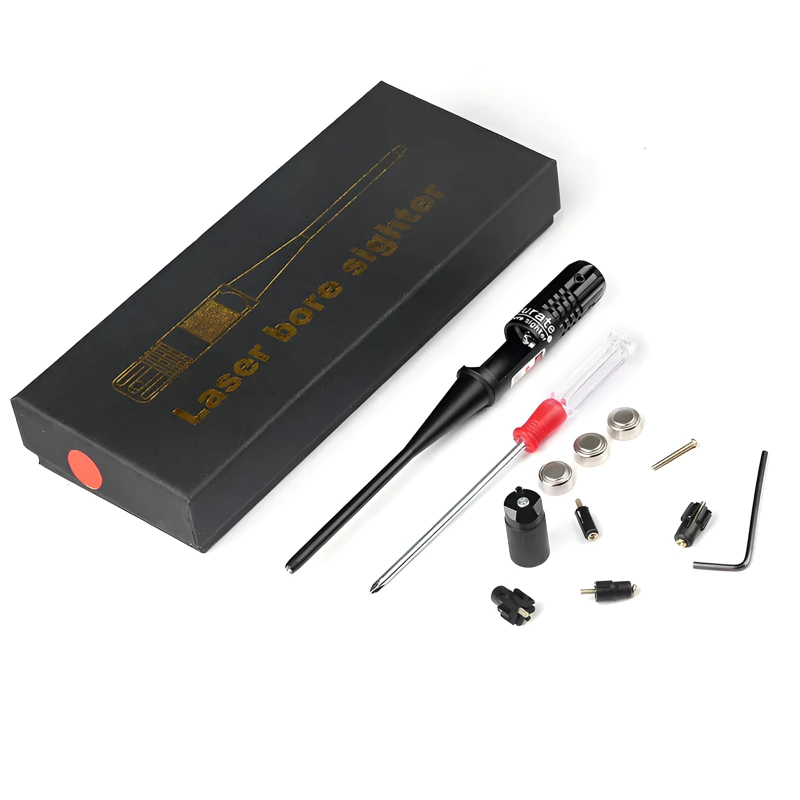Black matte T6010 aluminium alloy laser calibration device with red light option