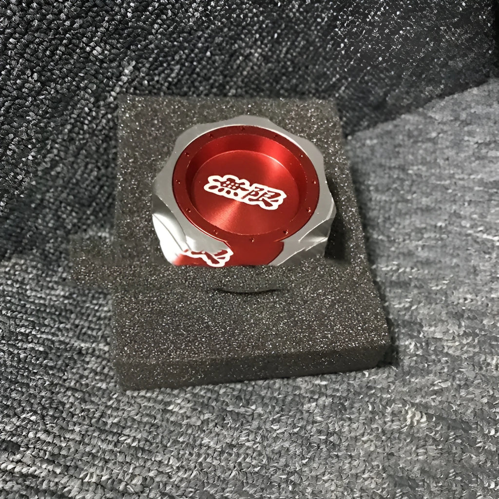 Aluminium alloy oil filter cap for Honda in red, blue, silver, black, purple, and gold colour options.