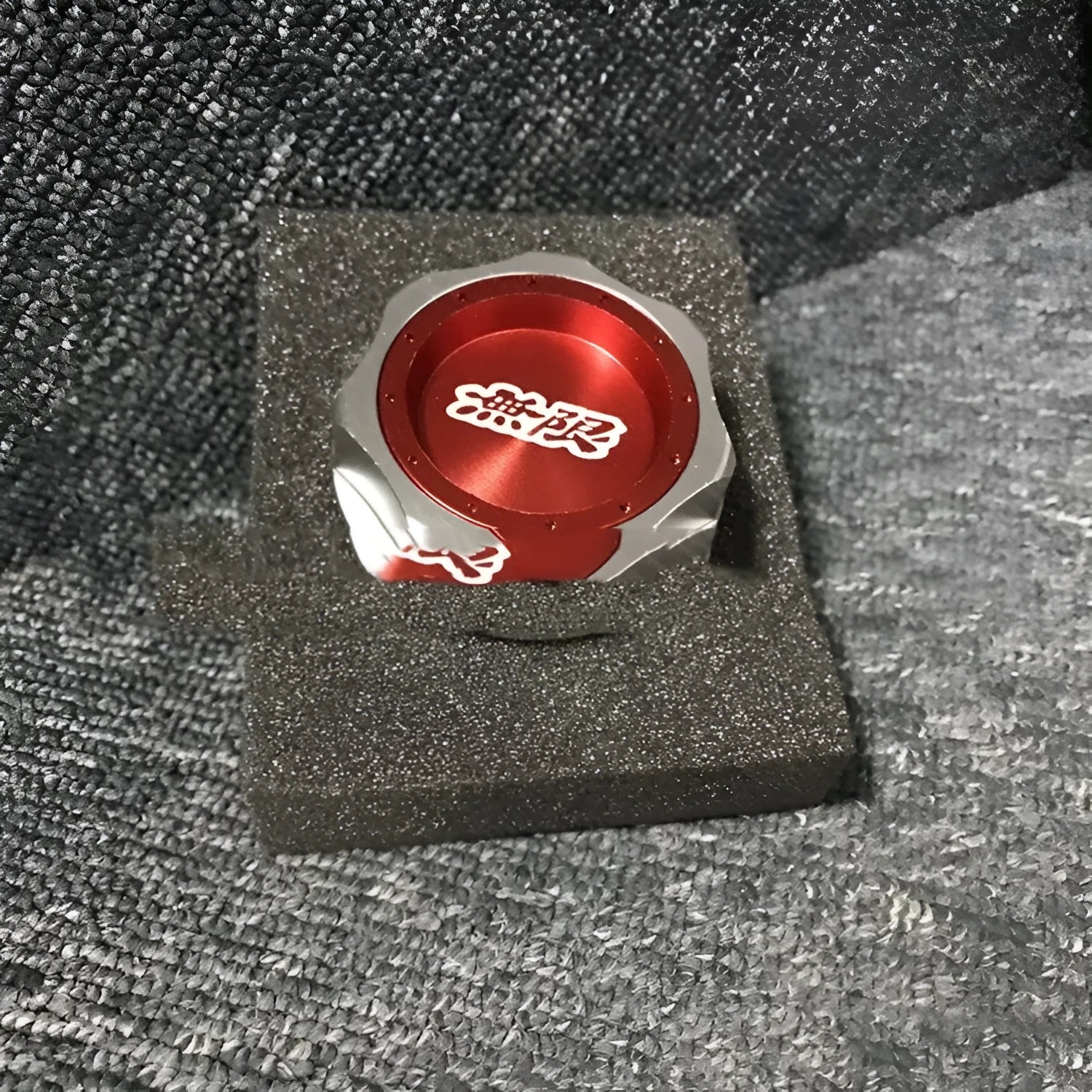 Aluminium alloy oil filter cap for Honda in red, blue, silver, black, purple, and gold colour options.