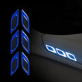 Blue 17mm wide reflective resin car bumper strips for universal vehicle fit