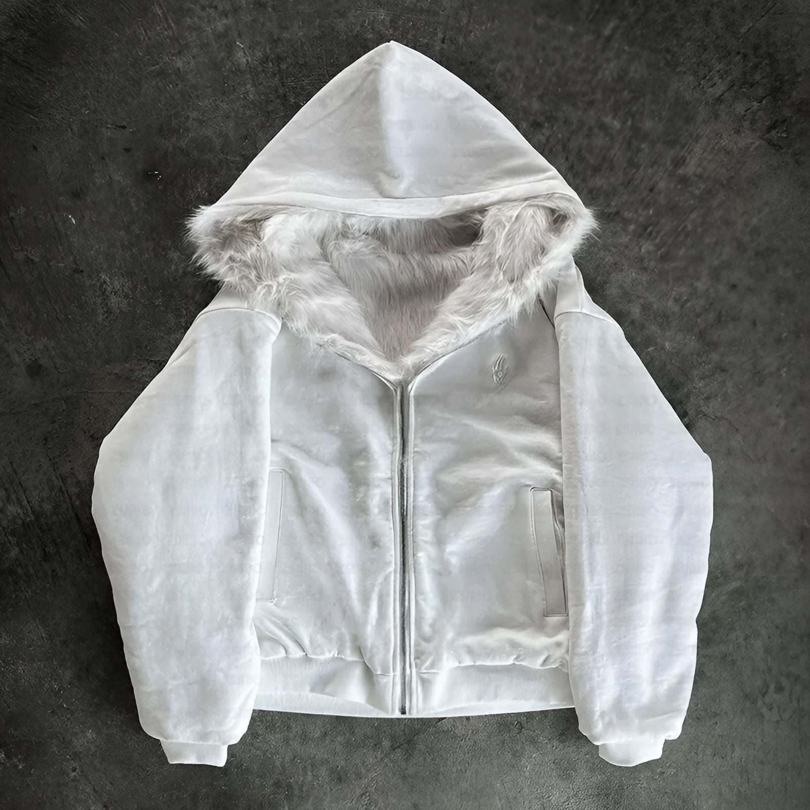 Casual loose fit polyester coat in black or white with cardigan style and long sleeves