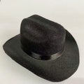 British-style brown cowboy hat for a cat with a black ribbon trim.