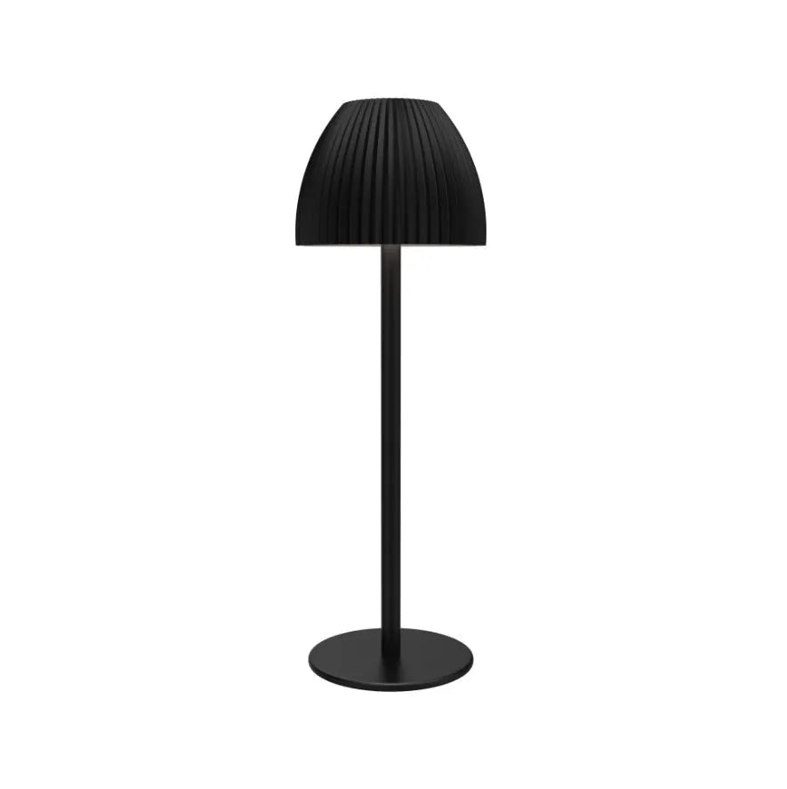 Modern dimmable night lamp with circular base in black or white colour options