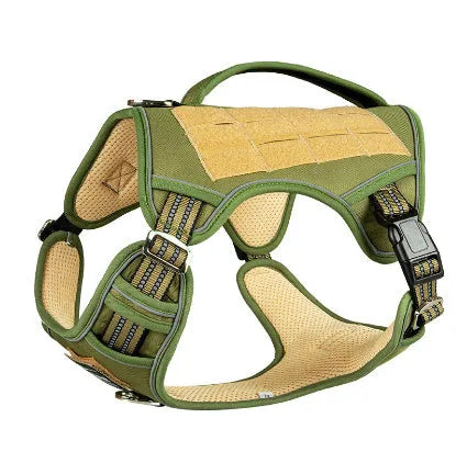 Oxford cloth tactical dog chest strap in camouflage colour for search and rescue working harness.
