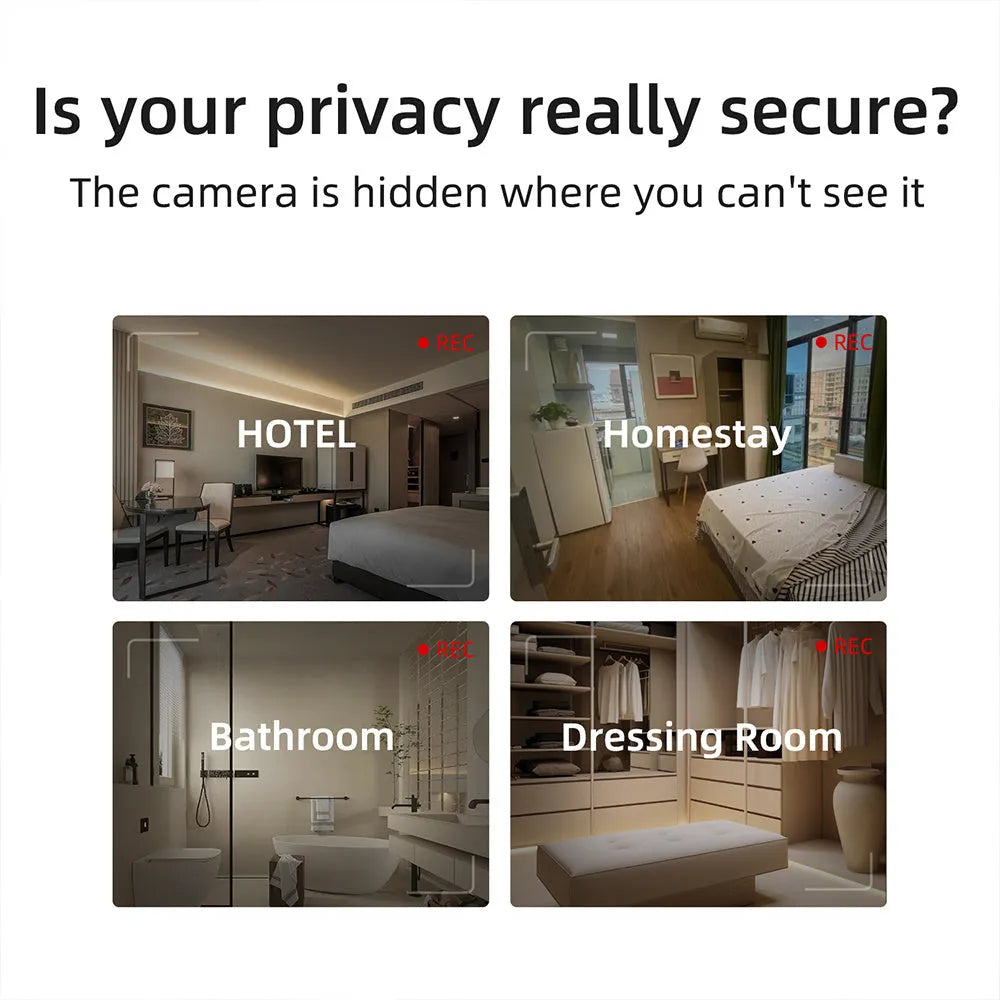 Compact minimalist infrared camera detector for finding hidden spy cameras up to 5 metres away.
